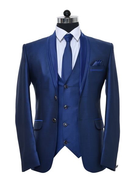 Suits Polyester Party Wear Regular fit Single Breasted Designer Self 4 Piece Suit Zed Club